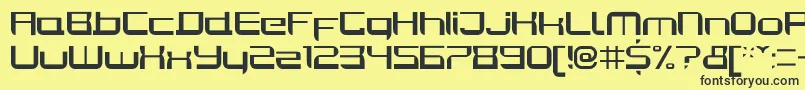 Fonte JoyriderRegular – fontes pretas em um fundo amarelo