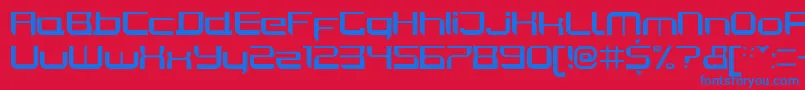 Czcionka JoyriderRegular – niebieskie czcionki na czerwonym tle