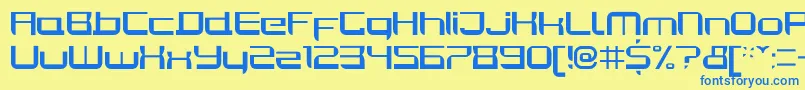 JoyriderRegular Font – Blue Fonts on Yellow Background