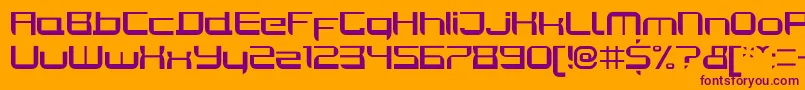 Czcionka JoyriderRegular – fioletowe czcionki na pomarańczowym tle