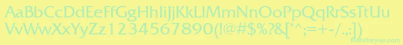 Frizquadratattt Font – Green Fonts on Yellow Background