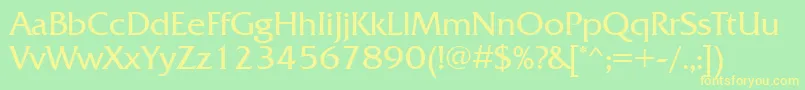 Frizquadratattt Font – Yellow Fonts on Green Background