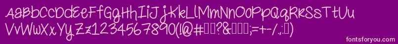 BunkBedsAndSlumberParties Font – Pink Fonts on Purple Background