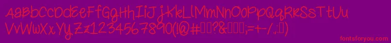 BunkBedsAndSlumberParties Font – Red Fonts on Purple Background