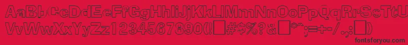フォントAdliboutlineRegular – 赤い背景に黒い文字