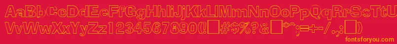 AdliboutlineRegular Font – Orange Fonts on Red Background