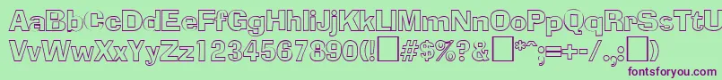 AdliboutlineRegular Font – Purple Fonts on Green Background