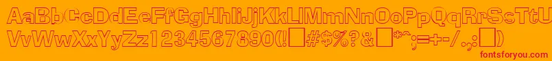 AdliboutlineRegular Font – Red Fonts on Orange Background