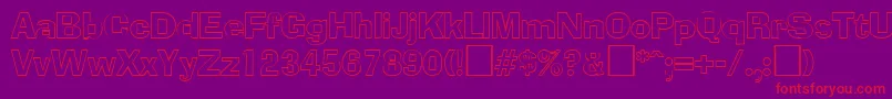 AdliboutlineRegular-fontti – punaiset fontit violetilla taustalla