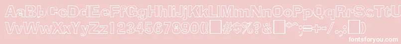 Fonte AdliboutlineRegular – fontes brancas em um fundo rosa
