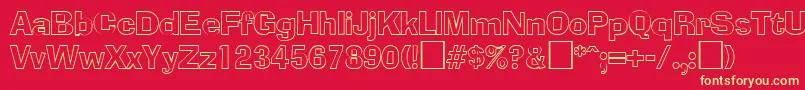 AdliboutlineRegular Font – Yellow Fonts on Red Background
