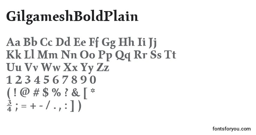 Police GilgameshBoldPlain - Alphabet, Chiffres, Caractères Spéciaux