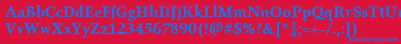 GilgameshBoldPlain Font – Blue Fonts on Red Background