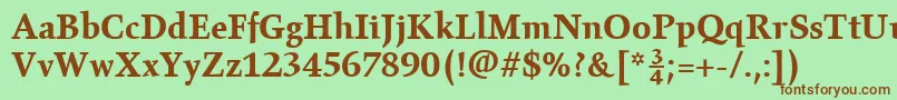 Шрифт GilgameshBoldPlain – коричневые шрифты на зелёном фоне