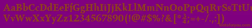 GilgameshBoldPlain-fontti – ruskeat fontit violetilla taustalla