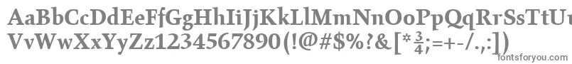 GilgameshBoldPlain-fontti – harmaat kirjasimet valkoisella taustalla