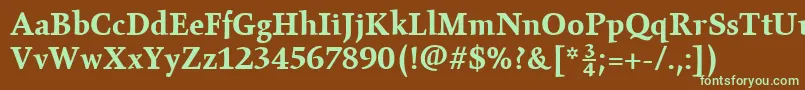 GilgameshBoldPlain Font – Green Fonts on Brown Background
