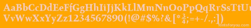 GilgameshBoldPlain Font – Pink Fonts on Orange Background