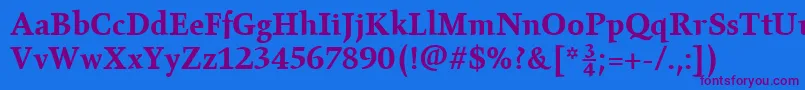 GilgameshBoldPlain Font – Purple Fonts on Blue Background
