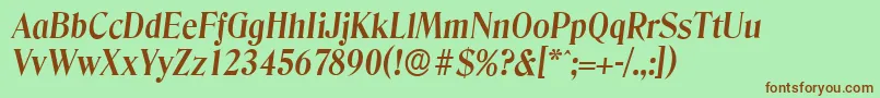 DenverserialBolditalic Font – Brown Fonts on Green Background