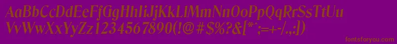 DenverserialBolditalic Font – Brown Fonts on Purple Background