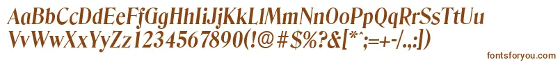 DenverserialBolditalic-fontti – ruskeat fontit valkoisella taustalla