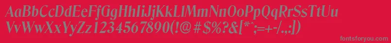 DenverserialBolditalic Font – Gray Fonts on Red Background
