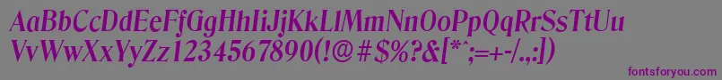 Шрифт DenverserialBolditalic – фиолетовые шрифты на сером фоне