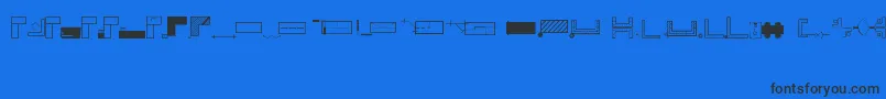 Office Font – Black Fonts on Blue Background