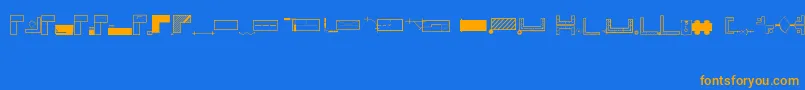 Office Font – Orange Fonts on Blue Background