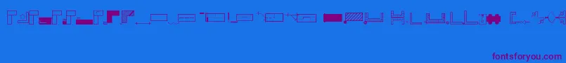 Office Font – Purple Fonts on Blue Background