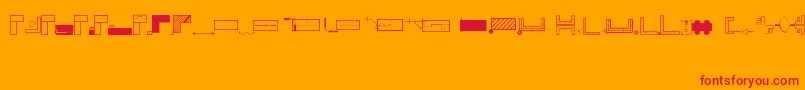 Office Font – Red Fonts on Orange Background