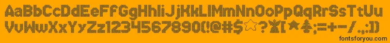 XmasSweaterStitch Font – Black Fonts on Orange Background