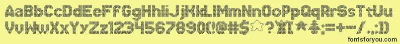 XmasSweaterStitch Font – Black Fonts on Yellow Background