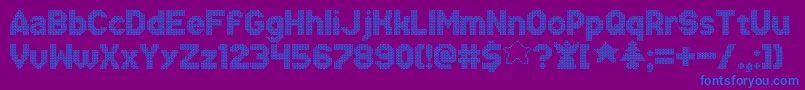 XmasSweaterStitch Font – Blue Fonts on Purple Background