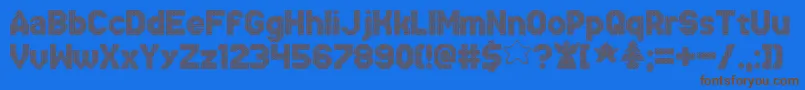 XmasSweaterStitch Font – Brown Fonts on Blue Background
