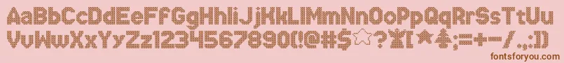 XmasSweaterStitch Font – Brown Fonts on Pink Background