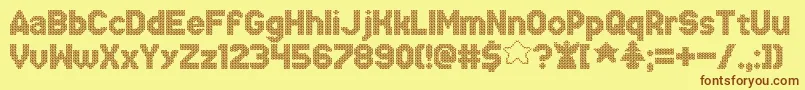 XmasSweaterStitch Font – Brown Fonts on Yellow Background