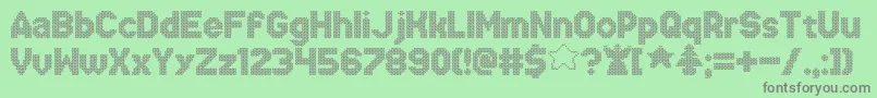 XmasSweaterStitch Font – Gray Fonts on Green Background