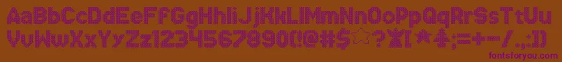 XmasSweaterStitch Font – Purple Fonts on Brown Background