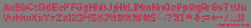 XmasSweaterStitch Font – Red Fonts on Gray Background