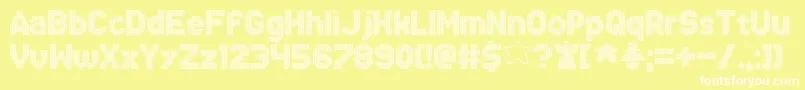 XmasSweaterStitch Font – White Fonts on Yellow Background