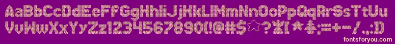 XmasSweaterStitch Font – Yellow Fonts on Purple Background