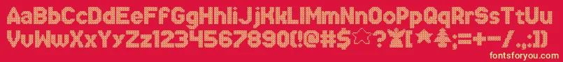 XmasSweaterStitch Font – Yellow Fonts on Red Background