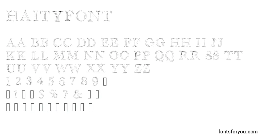 Haityfont-fontti – aakkoset, numerot, erikoismerkit