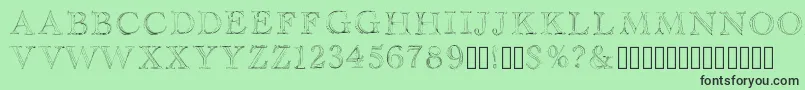 Haityfont-Schriftart – Schwarze Schriften auf grünem Hintergrund