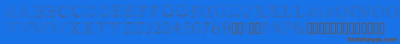 Haityfont-Schriftart – Braune Schriften auf blauem Hintergrund