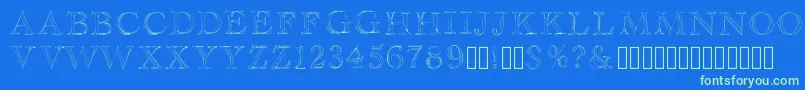 フォントHaityfont – 青い背景に緑のフォント