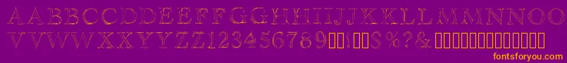 Haityfont-fontti – oranssit fontit violetilla taustalla