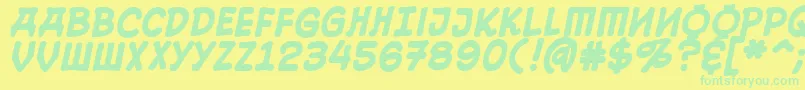 Fonte 10CentSovietBold – fontes verdes em um fundo amarelo